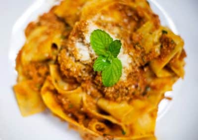 Zuppa’s pappardelle pasta dish with veal bolognese sauce